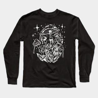 Psychedelic Mushrooms Mushies, Crystals, Witchy, Gothic, Fungi Long Sleeve T-Shirt